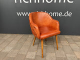 Stuhl Chesterfield cognac, Stuhl cognac Echtleder gepolstert