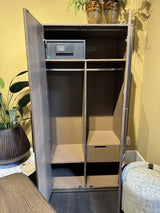Kleiderschrank braun Eiche furniert, Schrank braun Eiche furniert, Breite 100 cm