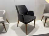 Stuhl taupe Holzbeine Naturholz-Farbe, Esszimmerstuhl taupe
