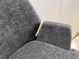 Stuhl grau Holzbeine Naturholz-Farbe, Esszimmerstuhl grau mit Armlehne