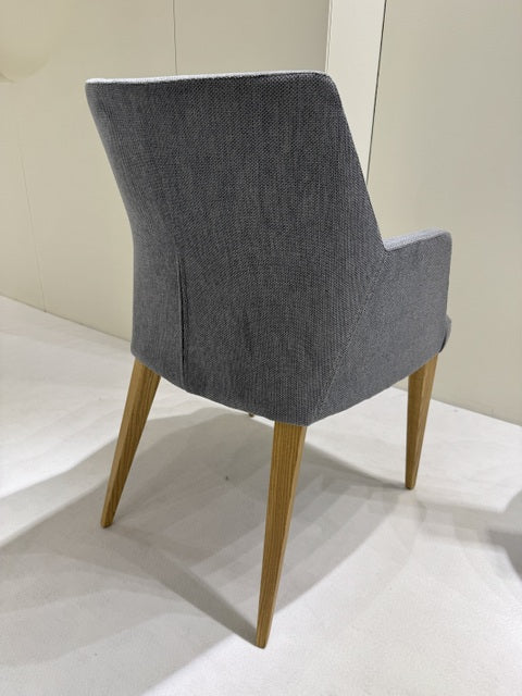 Stuhl blau Holzbeine Naturholz-Farbe, Esszimmerstuhl blau mit Armlehne