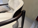 Stuhl mit Armlehne beige-braun, Stuhl beige