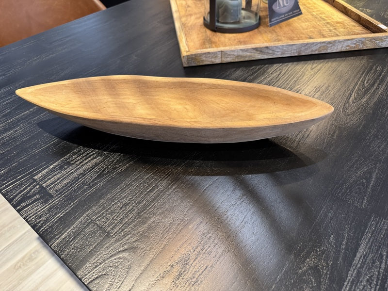 Holzschalle Teak, Deko-Schale, Länge 49 cm