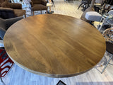 Esstisch rund Holz Metall, Tisch rund Massivholz Tischplatte, Durchmesser 100 cm