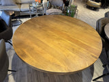 Esstisch rund Holz Metall, Tisch rund Massivholz Tischplatte, Durchmesser 100 cm