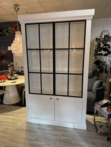 Vitrinen weiß Eiche, Geschirrschrank weiß Holz Eiche, Breite 125 cm