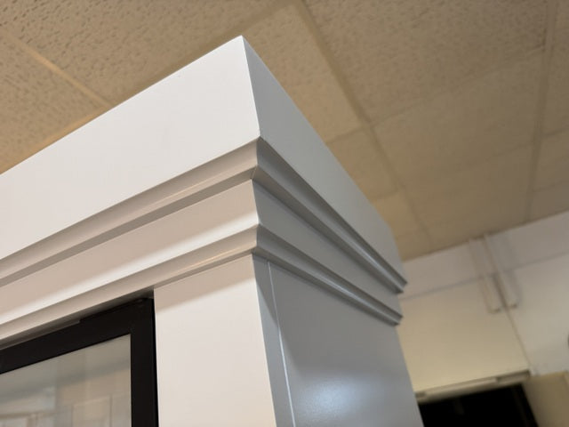 Vitrinen weiß Eiche, Geschirrschrank weiß Holz Eiche, Breite 125 cm