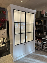 Vitrinen weiß Eiche, Geschirrschrank weiß Holz Eiche, Breite 125 cm