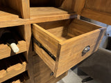 Weinschrank Holz Teak, Barschrank Holz massiv, Weinregal Teak, Breite 100 cm