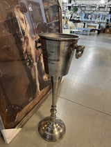 Champagnerkühler rustikal-Aluminium, Weinkühler Silber, Sektkühler Silber, Durchmesser 32 cm