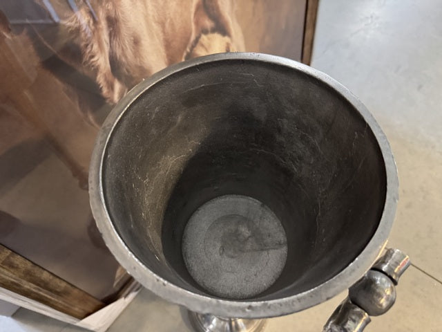 Champagnerkühler rustikal-Aluminium, Weinkühler Silber, Sektkühler Silber, Durchmesser 32 cm