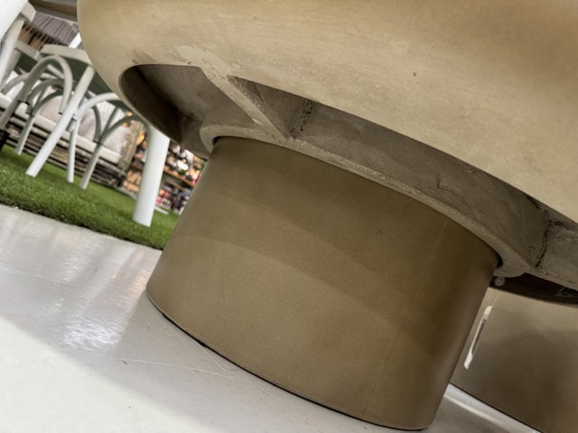 Garten-Couchtisch taupe, Gartentisch taupe Beton, Couchtisch taupe Beton, Durchmesser 90 cm