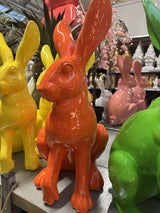 Osterhase orange, Deko-Hase orange, Hase orange, Höhe 60 cm