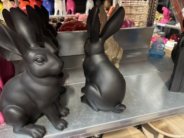 Osterhase schwarz, Hase schwarz, Deko-Hase schwarz, Höhe 40 cm