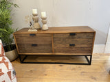 Sideboard Altholz schwarz-braun, Fernseheschrank Altholz, Breite 160 cm