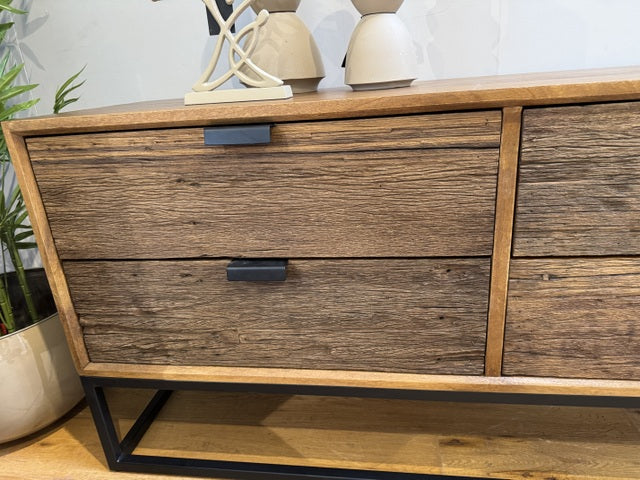 Sideboard Altholz schwarz-braun, Fernseheschrank Altholz, Breite 160 cm