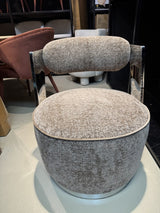 Sessel grau-braun, drehbarer Sessel Metall-Gestell