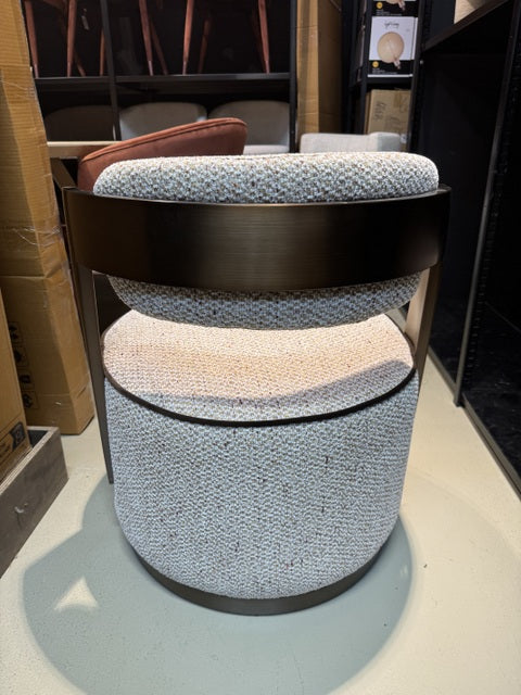 Sessel creme-braun, drehbarer Sessel Metall-Gestell