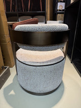 Sessel creme-braun, drehbarer Sessel Metall-Gestell