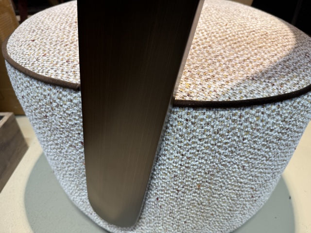 Sessel creme-braun, drehbarer Sessel Metall-Gestell