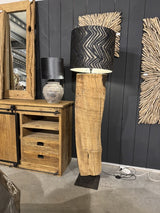 Stehlampe Naturholz mit Lampenschirm, Stehleuchte mit Lampenschirm, Höhe ca. 200 cm