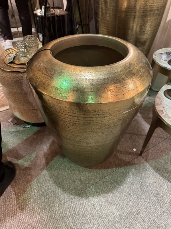 Vase rund Gold, Übertopf Gold, Höhe 68 cm