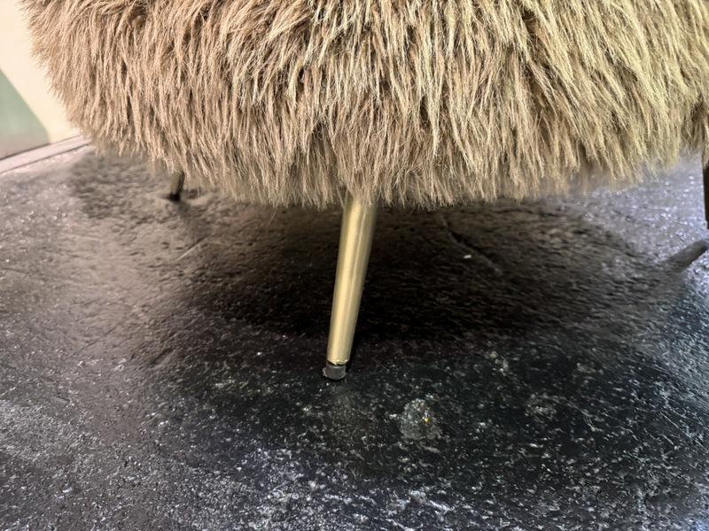 Sessel braun Felloptik, Sessel Schaffelloptik, Breite 83 cm