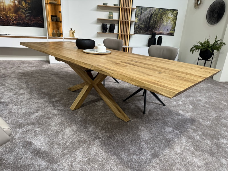 Esstisch ausziehbar Eiche massiv, Tisch ausziehbar Eiche,, ausziehbarer Tisch Eiche, Länge 160-240 cm (Tischgestell Eiche massiv)