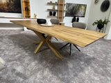 Esstisch ausziehbar Eiche massiv, Tisch ausziehbar Eiche,, ausziehbarer Tisch Eiche, Länge 160-240 cm (Tischgestell Eiche massiv)