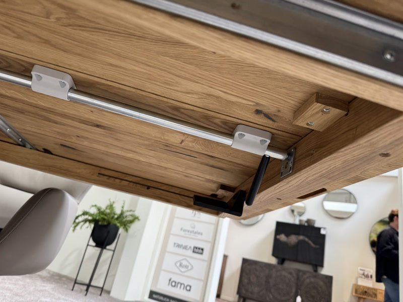 Esstisch ausziehbar Eiche massiv, Tisch ausziehbar Eiche,, ausziehbarer Tisch Eiche, Länge 160-240 cm (Tischgestell Eiche massiv)