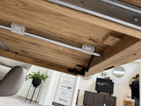 Esstisch ausziehbar Eiche massiv, Tisch ausziehbar Eiche,, ausziehbarer Tisch Eiche, Länge 160-240 cm (Tischgestell Eiche massiv)