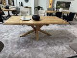 Esstisch ausziehbar Eiche massiv, Tisch ausziehbar Eiche,, ausziehbarer Tisch Eiche, Länge 180-260 cm (Tischgestell Eiche massiv)