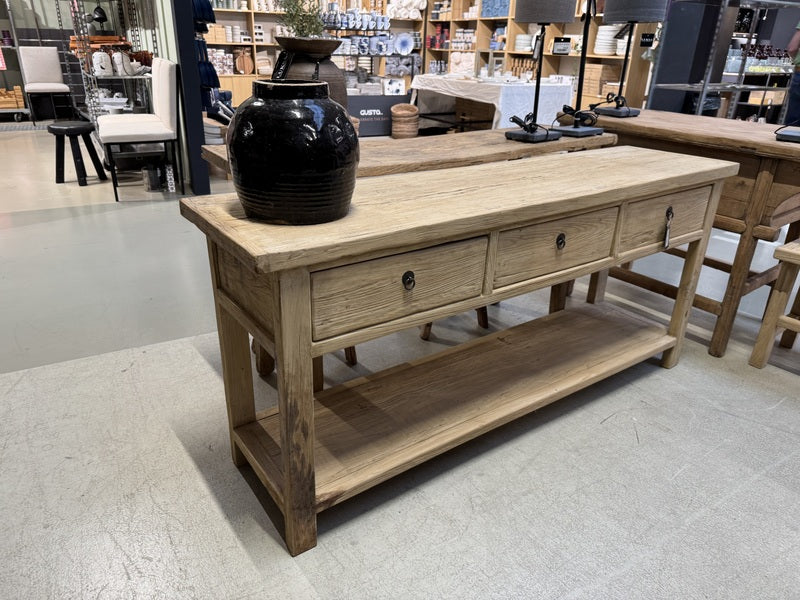 Altholz Konsole Naturholz, Konsole mit Schubladen Altholz, Breite 180 cm