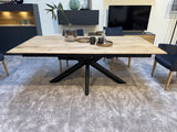 Esstisch ausziehbar Eiche massiv, Tisch ausziehbar Eiche, ausziehbarer Tisch Eiche, Länge 200-285 cm (Tischgestell Eiche massiv)