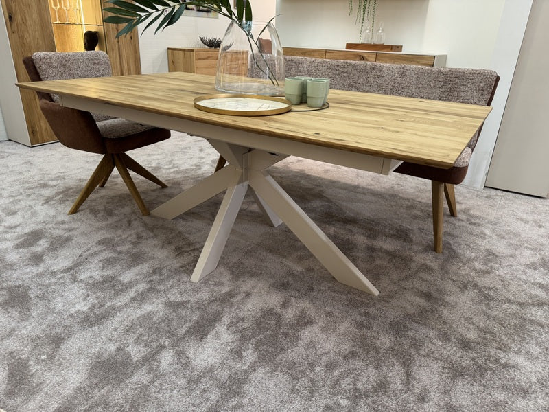 Esstisch ausziehbar Eiche massiv, Tisch ausziehbar Eiche,, ausziehbarer Tisch Eiche, Länge 160-245 cm