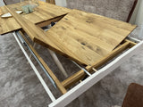 Esstisch ausziehbar Eiche massiv, Tisch ausziehbar Eiche,, ausziehbarer Tisch Eiche, Länge 160-245 cm