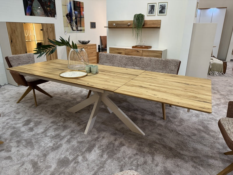 Esstisch ausziehbar Eiche massiv, Tisch ausziehbar Eiche,, ausziehbarer Tisch Eiche, Länge 160-245 cm