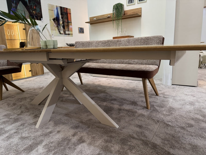 Esstisch ausziehbar Eiche massiv, Tisch ausziehbar Eiche,, ausziehbarer Tisch Eiche, Länge 160-245 cm