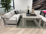 Loungesofa taupe 3-teilig, Gartenecksofa taupe, Eck-Gartensofa taupe, Maße 230x230 cm