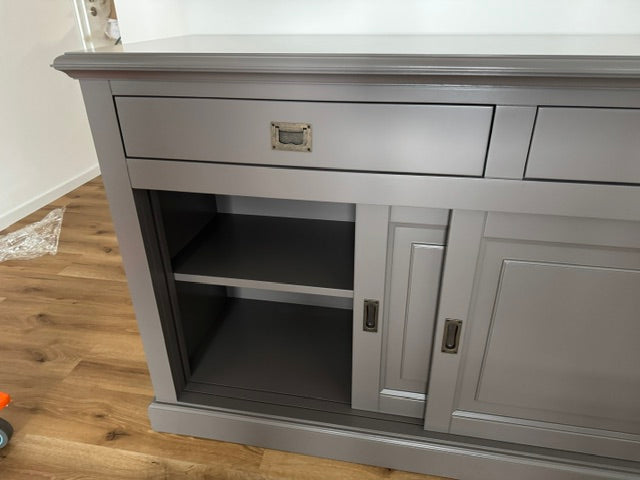 Sideboard grau Landhausstil, Anrichte grau Landhaus, Breite 230 cm
