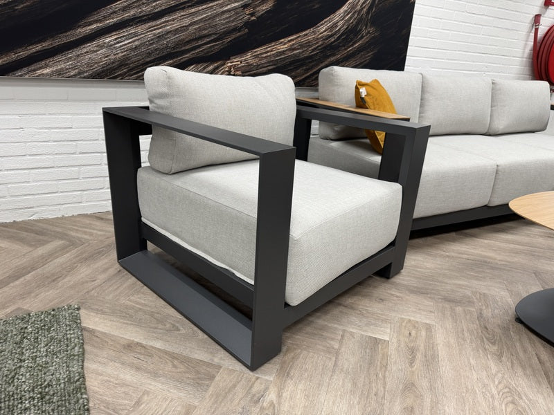 Gartensessel anthrazit Metall, Gartensessel Aluminium-Gestell anthrazit, Breite 91 cm