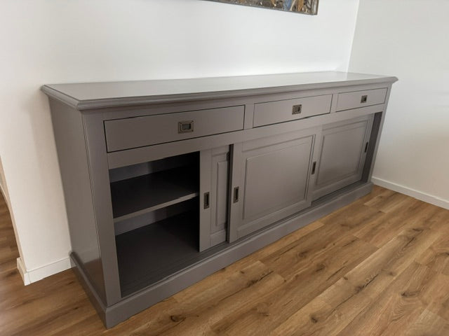 Sideboard grau Landhausstil, Anrichte grau Landhaus, Breite 230 cm