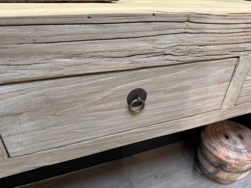 Konsole Altholz Naturholz, Konsole mit Schubladen Altholz, Breite 190 cm