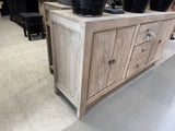 Sideboard Altholz Natur-grau, Anrichte mit Schubladen Altholz, Kommode Altholz, Breite 180 cm