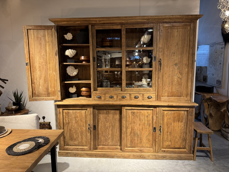 Buffetschrank Teakholz, Geschirrschrank Teak, Schrank Massivholz Teak, Breite 200 cm