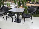 Bistrotisch schwarz-grau, Bistrotisch grau, Maße 70x70 cm