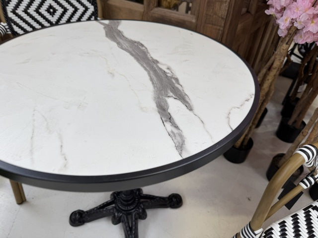 Bistrotisch schwarz-weiß, Durchmesser 70 cm