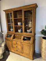 Vitrine Holz Teak, Geschirrschrank Teak, Breite 150 cm