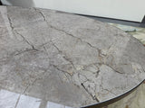 Beistelltisch rund grau-braun Keramik-Metall, runder Beistelltisch Keramik braun-grau, Durchmesser 50 cm