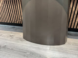 Konsole oval grau-braun Keramik-Metall, ovaler Wandtisch Keramik braun-grau, Länge 140 cm